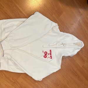 White Hoodie with Red Graphic